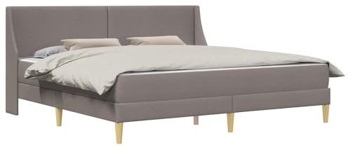 vidaXL Bettgestell mit Matratze mit Kopfteil Polyester, Moderne Bettgestell, atmungsaktives Material, Bequeme Schaummatratze, minimalistisches Design, platzsparend für Dein Schlafzimmer