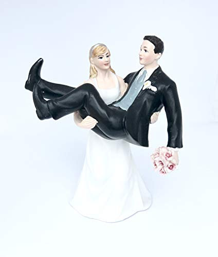 DreamWedding-UK Wedding Cake Toppers/Bride and Groom Figures/Sitting/Standing, Artificial Resin, Number 12, 5 x 12 x 12 cm