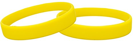Silicone Wristbands Pack Of 10 Choice Of Colours (Yellow)