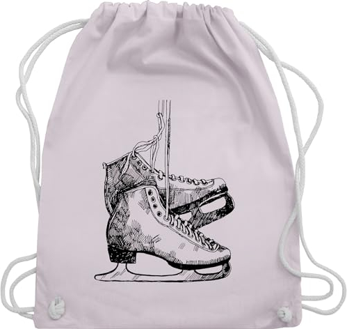 Turnbeutel Rucksack - Snowboard, Ski und mehr - Schlittschuhfahren - Unisize - Pastell Rosa - schlitschuhe rucksäcke ice skating sport schlittschuh umhängebeutel skifahren eislauf-schlittschuhe