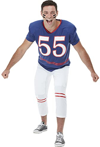 Funidelia | Football Kostüm Quarterback für Herren Größe XXL Rugby, Quarterback, American Football, Berufe - Farben: Blau, Zubehör für Kostüm - Lustige Kostüme für Deine Partys