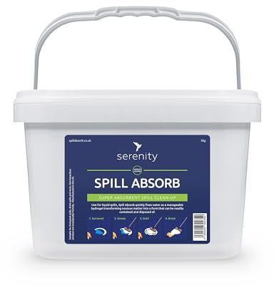 Spill Absorb Liquid Absorbent Powder Instantly Absorbs Liquid Spills Reducing Slip Risk & Clearing Hazardous & Non Hazardous Spills Safely 5 Kilo Bucket with Scoop