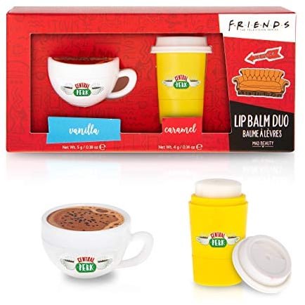 Friends TV Show Lip Balm Set | MAD Beauty | Central Perk Coffee Gift | Vanilla & Caramel Hydrating Duo