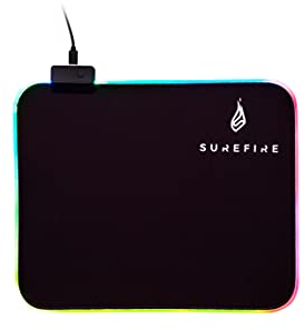 Surefire Silent Flight RGB-320 gaming mouse pad I 320mmx260mmx3 mm I RGB mouse-pad I water-repellent & non-slip I microtextured fabric surface I gaming accessories I gaming pad I powered by Verbatim