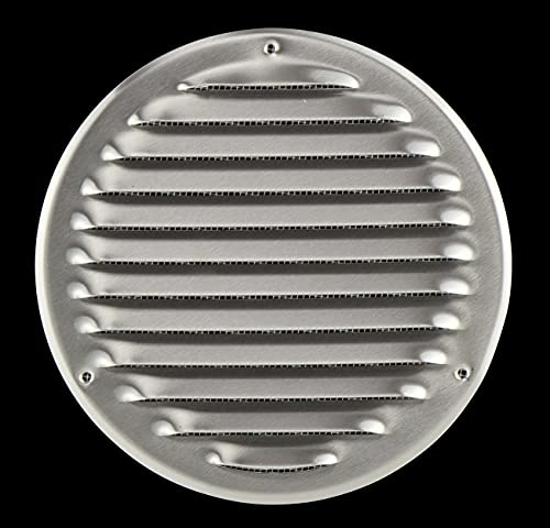 Steinberg14 Grille d'Aération Ronde 160mm - Acier Inoxydable avec Maille de Protection - Grilles de Ventilation - Registre d'évacuation d'air