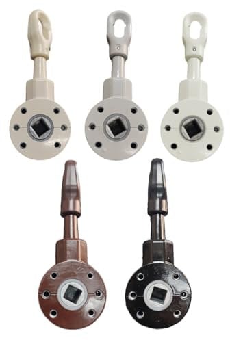 TENDEEVOLUTION Máquina Toldo Universal en Zamak Inoxidable, Relación 3:1 y Cuadro 13 mm, Disponible en Diversos Colores. Mecanismo Toldo Enrollable con Sistema de Bloqueo (Blanco)