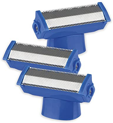 MAXXMEE Ersatz-Klingen Solo Blade | Passend für den MAXXMEE Haar- und Bartschneider | Klingen mit Dual-Slide-Funktion, rasur in beide Richtungen | 3 Ersatzklingen [Blau, Edelstahl]