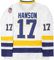 Hanson Brothers Charlestown Chiefs Slap Shot Moive Hockey-Trikot, genähte Buchstaben und Zahlen, S-XXXL, 17#Weiß, L