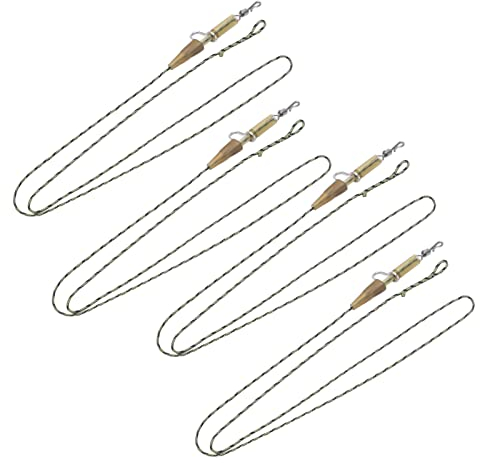 VGEBY Aparejos de Pesca Leader Clips Carp, Líneas de Pesca de Núcleo de Plomo, Kit de 4 Juegos de Cables, Color Combinación LeadClip