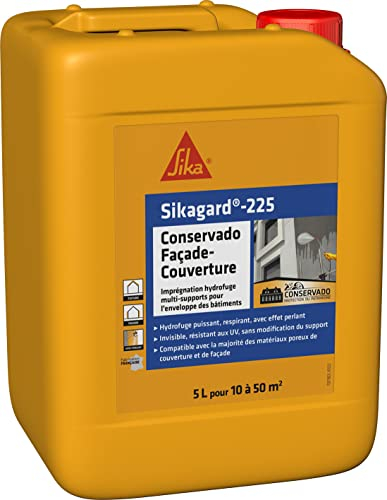 SIKA - Impregnazione idrorepellente multi-supporto - Sikagard 225 Conservado - Resistente ai raggi UV - Pronto all'uso - Effetto perlato - 10-50m² - 5L