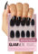 Glamnetic Press On Nails - Boba | Opaque Black Short Almond Nails, Reusable | 12 Sizes - 24 Nail Kit