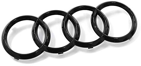 Audi 4K8853605T94 Zeichen Kühlergrill Ringe Black Edition Emblem Blackline Logo, schwarz