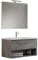 Mama Store GEA2 80 - Mobile Bagno Sospeso 80 CM Cassetto e Vano a Giorno Grigio Cemento con Lavabo, Specchio e Lampada LED, L.81 X P.45 X H.46 cm
