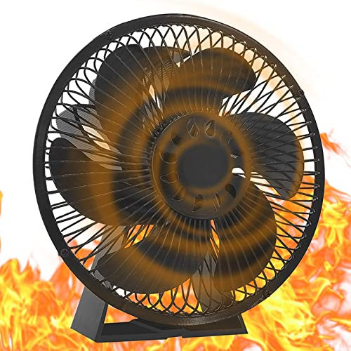 delr Kamin, hoher Wirkungsgrad mit 6 Flügeln mit Deckel | thermodynamischer Ventilator mit Wärmezufuhr für Holzöfen, Kamine, Schutz
