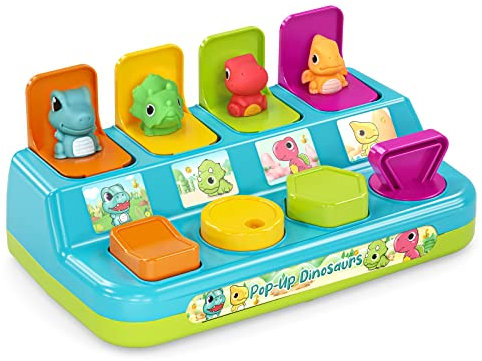 Lehoo Castle Dinosaur Pop up Toy, Baby Toys for 1 Year Olds Girls Boys, Toddlers Cause and Effect Montessori Toys 12-18 Months, Early Development Educational Baby Toys