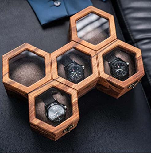 Royal Craft Expertise Handgefertigte, hochwertige indische Palisander-Wabenbox für Herrenuhren mit fünf Fächern, handgefertigte Kissen, hergestellt für besondere Menschen und Veranstaltungen,