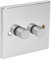 CED Decorative Range 400w 1 Gang Single/ 250W 2 Gang Double 2 Way Push On/Off Dimmer Switch Polished Chrome Decorative Accessories (2 Gang 2 Way 250W)