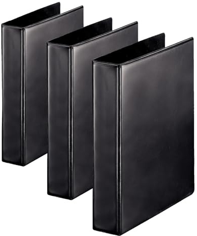 Esselte Essentials Presentation Binder, 3 Pack, PVC, A4, Black