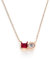 C.Paravano Kette Damen Rosegold mit Rubin | Kristallanhänger Schmuck Damen | Halskette Damen | Schmuck für Frauen | Ketten Rose Gold | Halsketten für Frauen | Kristall-Halskette