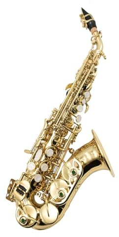 Anfänger Saxophon Sopran-B-Saxophon. Gebogenes Rohr-Diskant-B-Saxophon. Sopran-Saxophoninstrument Mit Kleiner Biegung