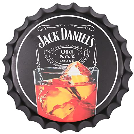 A.F.N.A.L Metal Sign Decorative Hanging Bottle Cap for Home, Bar & Office, Vintage Wall Art Tin Plaque Plat Decoration for Man Cave & Garage, 13.8 x 13.8 x 1.6 - Black - K-59