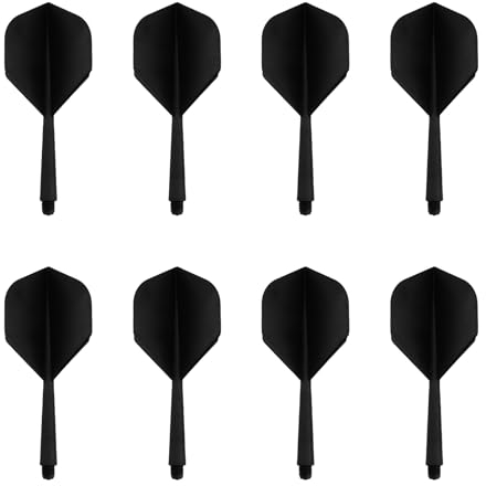 PARFCO 8 Stück Dart Schäfte, Dart Flights mit Schaft, 75mm Dart Shafts und Flights aus Einem, 2BA Darts Zubehör, für Dart Barrels mit Gewindedurchmesser