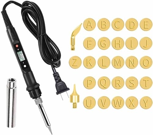 Wood Burning/Carving Set 26 Letters Copper Mold - Wood/Leather Burning Set, Letter Soldering Iron Tools, Letter Soldering Iron Stencils Wood Burning