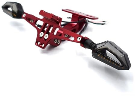 Für K&T&M 200 DU&KE 390 Du&ke 690 Du&ke/R 990 Super Du&ke/R 1190 RC8R Motorrad-Kennzeichenhalterung Aus CNC-Aluminiumlegierung Mit Licht Motorrad(Rot)