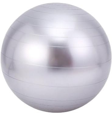 SEIWEI Silber Anti-Burst-Gymnastikball mit Pumpe, Rutschfester Balanceball, Fitnessstudio-Zubehör für Fitness, Yoga, Pilates, Training, Sport(85 cm)