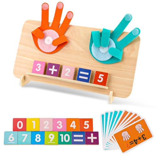 XIHIRCD Mathe-Spielzeug für Kinder, Hochwertiges Pädagogisches Zahlen-Lernspielzeug Montessori-Mathespiel Zahlenblöcke Fingerzähl-Mathespielzeug Lernen Beim Spielen für Kinder Schulbedarf für Hause