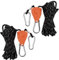 2 Corde de Tente Réfléchissante, 4 m Corde en Nylon Diamètre 4 mm Ficelle avec Tendeur, Corde Réfléchissante Portable avec Boucle en Aluminium, Corde de Camping pour Tente Bâche Randonnée Suspension