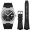 REBANDACE Armband für Tissot PRX Watch, Silikonband, Schwarz, 12 mm, Unisex, Wasserfest, Schweißresistent, Classic, One Size, Edelstahl, Tissot PRX Uhren, Uhrenarmband