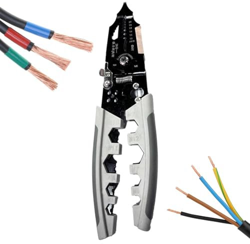 Alicates Pelacables Eléctricos,Alicates Eléctricos Multifunción | Alicates Pelacables Eléctricos Manuales Multifunción - Herramientas eléctricas con bisagra de resorte para electricistas, hogar y proy