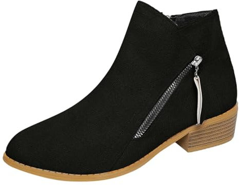 GFPGNDFHG Damen Stiefeletten Ohne Absatz Herbst Womens Boots Turnschuhe Blaue Schuhe Mit Stiefel Weitschaft Schwarz