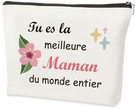 Cadeau Fete des Meres,Anniversaire Bonne Idee Original Utile Noel Personnalisé Cadeau Maman,Cadeau pour la Fête des Mères la Meilleure Maman du Monde Trousse de Maquillage