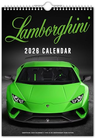 The Calendar King Lambo Wandkalender 2025, nostalgisch, Auto, Oldtimer, Weihnachten, Geburtstag, Geschenkidee, Geschenk, Wichteln, Büro, Geschenk (Vollfarbig, A3-Größe)