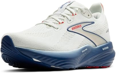 Brooks Herren Glycerin 22 Neutral Running Shoe, Grau/Marineblau Pfingstrose/Feuerrot, 44 EU