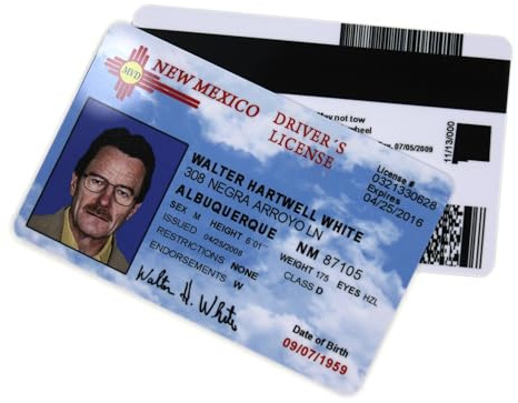 Lot de 2 cartes d'identité DUB SPENCER drôle blanc aka Heisenberg, faux articles de farce, permis de conduire, carte d'identité pour anniversaire, cadeau gag amusant (2)