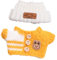 Perfeclan Mini-Puppen-Kleidung, Puppen-Kleidung, Anzug, niedliche Stofftier-Kleidung, Kleidung, Pullover und Mütze, Zubehör für Geschenk-DIY-Bastelarbeiten, Gelb