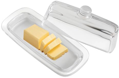 FHISKUNYU Beurrier en Verre Borosilicate Hermétique avec Couvercle et Poignée – Design Moderne pour Conservation et Service Élégant du Beurre