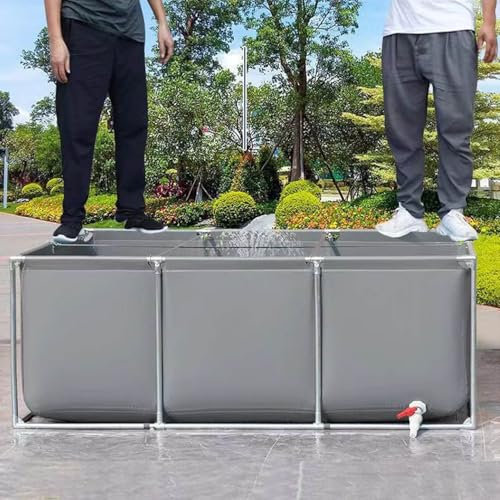 Générique Citerne de réservoir d'eau d'aquaculture, Piscine d'aquarium avec vanne de vidange, Grande Piscine rectangulaire avec Cadre, pour la Natation des Tortues de Poissons Koi