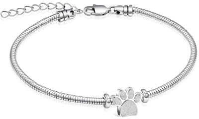 QGJNSGC Urnenarmband für Asche für Frauen Männer Hund Katze Pfote drucken Haustier Einäscherung Schmuck einstellbar Gedenkstätte Keepsake Schlange Link-Armband