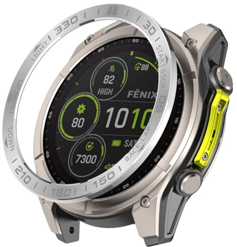 Zohmuly Bezel Styling Kompatibel mit Garmin Fenix 8 Solar 47mm, Ersetz Lünette Ring Kratzfest Edelstahl Schutz Kompatibel für Garmin Fenix8 Solar 47mm