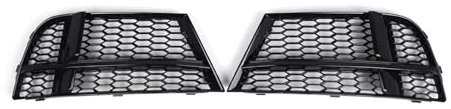Nero lucido a nido d'ape paraurti anteriore fendinebbia lunetta griglia griglia di copertura compatibile for AUDI A3 8V S-LINE BERLINA SPORTBACK CONVERTIBILE 17-19