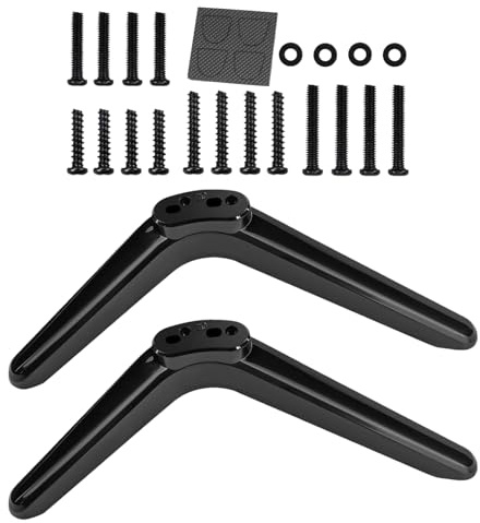 Sghtil Legs for TV Stand - Television Legs Replacement, Anti-Tilt Matte Black TV Stand Feet for Bedroom, Workplace, Fireplace, Apartment, Dormitory