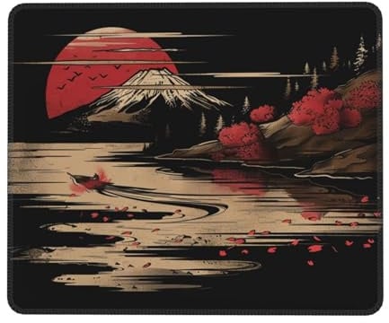 Mauspad Japan Aussicht Klein Mousepad 250 x 200 mm - Vernähter Rand - rutschfest - für Gaming Büro Office Homeoffice - 25 x 20 cm Mouse Pad Mat - Mausunterlage klein f alle Maus Arten, Geschenk H-719