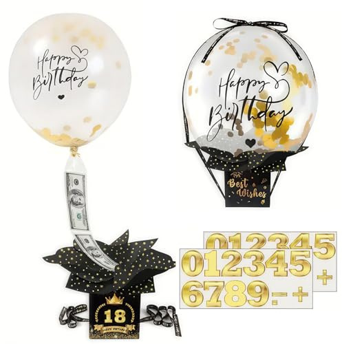 Geldgeschenke Geburtstag Überraschungsbox Mit Luftballons, Kreative Geldgeschenke Verpackung Für Familienfeiern Und Freundschaftstage, Elegante Geschenkverpackung Geburtstag