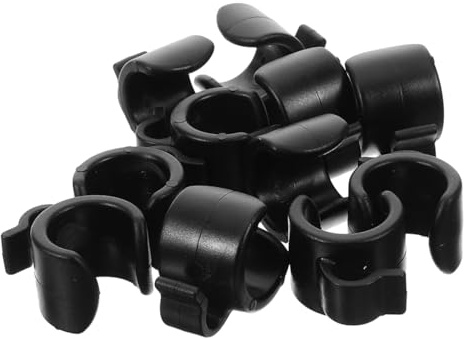 20pcs Plastic Mic Cord Clamp for Microphone Stand Pole 25mm | Black, Cable Organisation for Live Streaming and Outdoor Use, Easy to Dismantle, 20pcs Pack