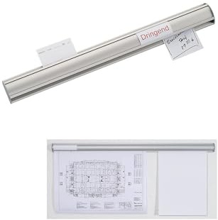 MAUL Klemmleiste MAULballfix 50cm | Wandklemmleiste aus Aluminium zum Anbringen von Zeichnungen, Pläne, Fotos oder Poster | Organizer für Büro, Werkstatt und Flur | Aluminium