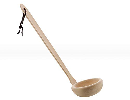 eliga Schöpfkelle Holz gewinkelt, Länge circa 40 cm